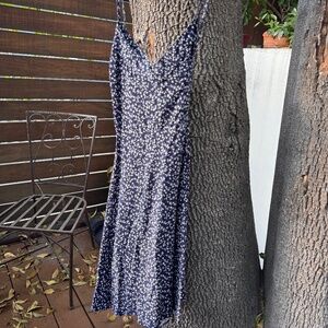 GAP Navy Floral Smocked Midi Dress – Cottagecore, Coastal Summer